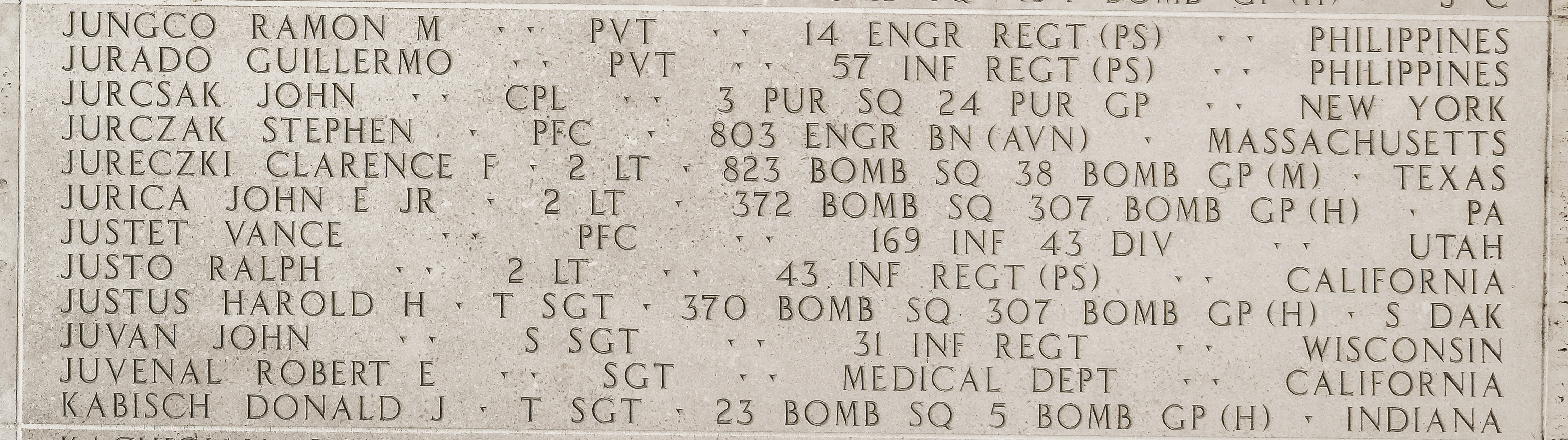 Donald J. Kabisch, Technical Sergeant